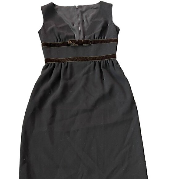 Valentino Women Dress 2 Black Sleeveless Knee Length Fleece Wool Party Back Slit - Picture 2 of 11